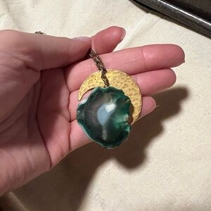 Moon and Stone Pendant Necklace
